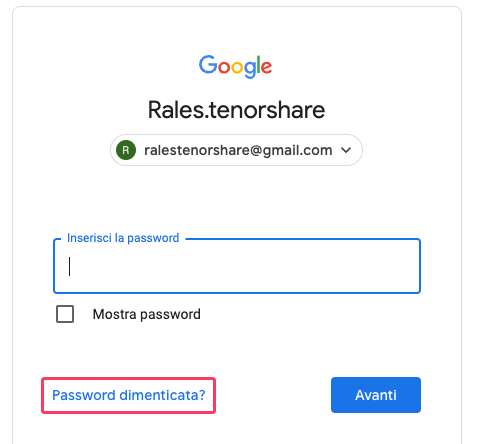 come recuperare il mio account Gmail