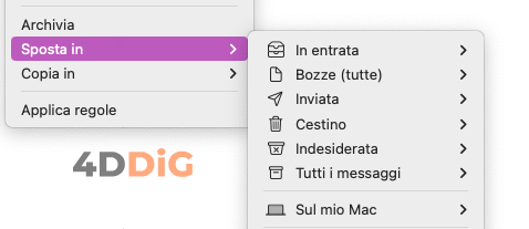 recuperare email cancellate mac