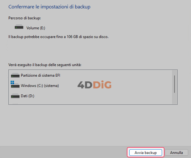 come effettuare un backup del pc