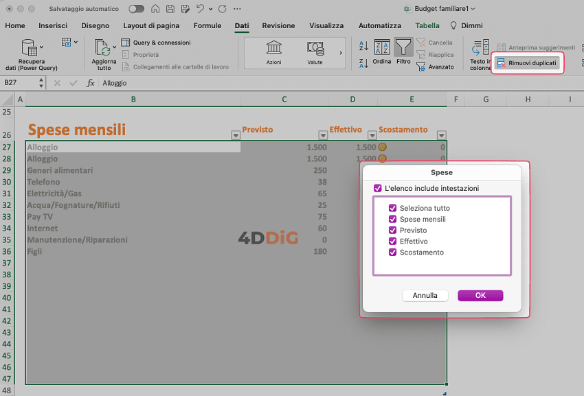 uno o più riferimenti a formule in questo foglio di lavoro Excel