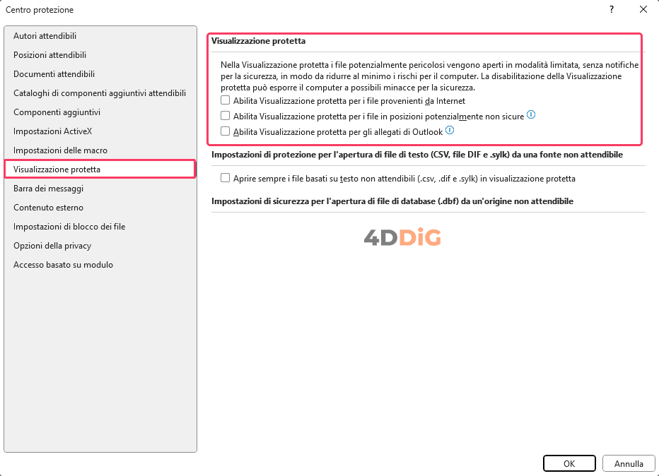Il formato e l’estensione del file non corrispondono