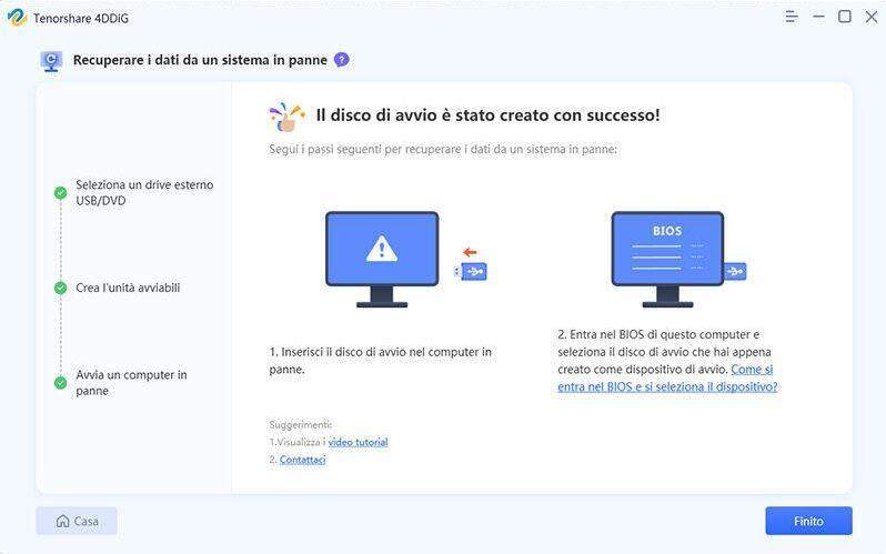 seleziona il file da recuperare
