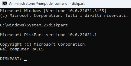 diskpart non è riuscito a cancellare gli attributi del disco