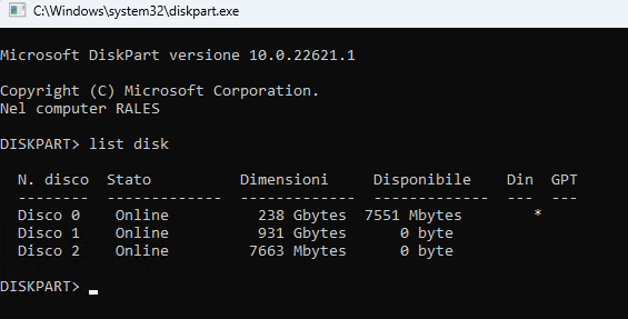 rimuovere partizioni da SSD Windows 10