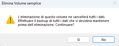 rimuovere partizione da SSD Windows 10