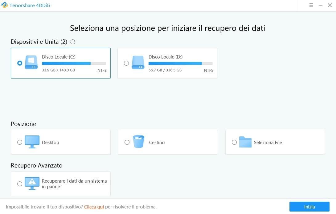 scegliere l'unità Raid da avviare