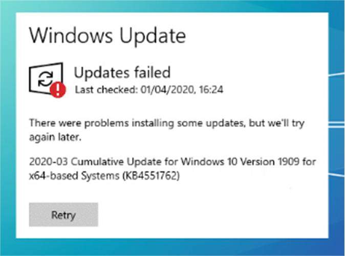 errore di installazione 0x80070103
