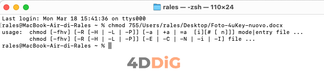 autorizzazione negata su Mac