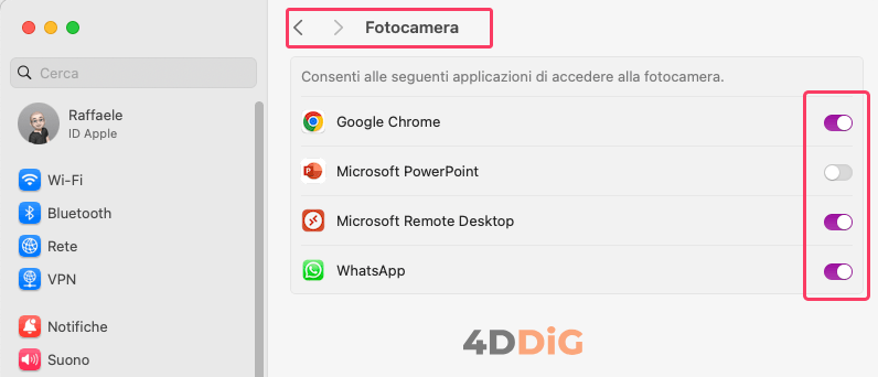 autorizzazione negata su Mac