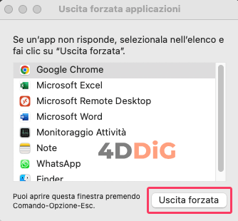 Il sistema ha esaurito la memoria per le applicazioni
