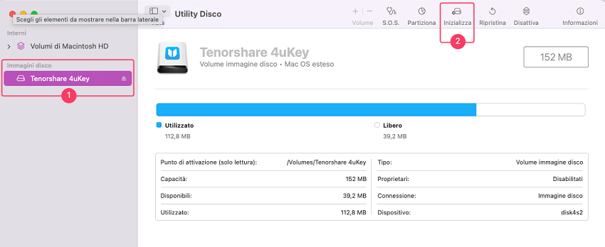 macOS non può riparare il disco