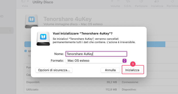 macOS non può riparare il disco