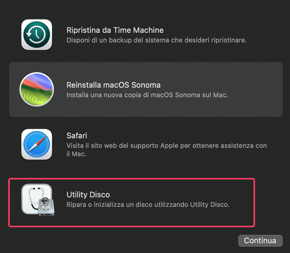 modalità di ripristino