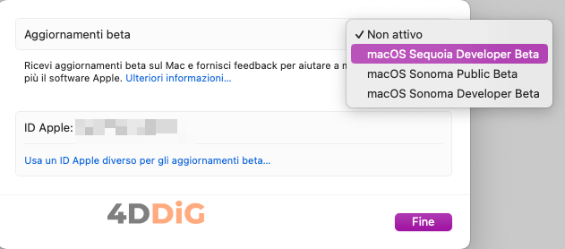 come installare la beta di macos sequoia