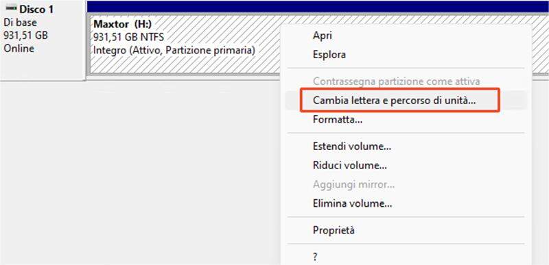 Modifica lettera unità