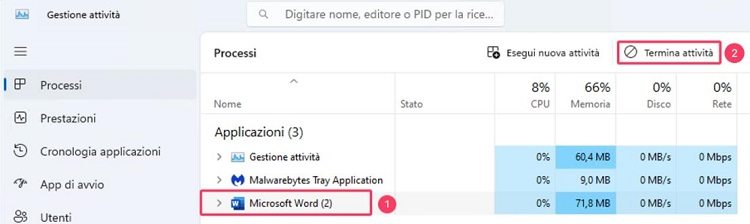 microsoft word non risponde 2