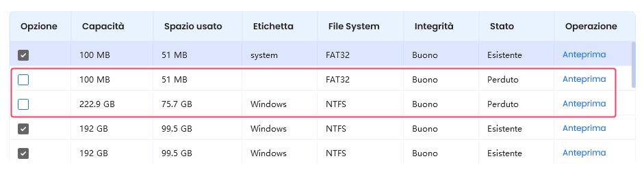 pm recuperare la partizione win 8