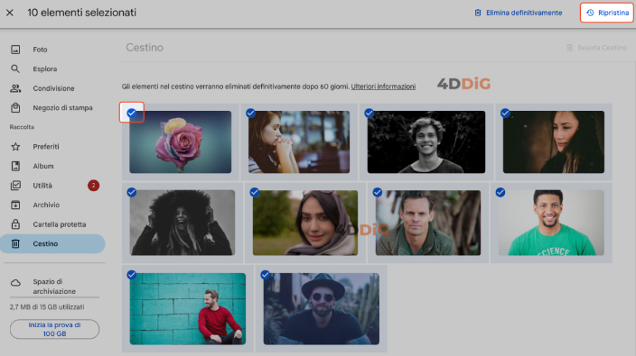 Come recuperare foto eliminate definitivamente da Google Foto