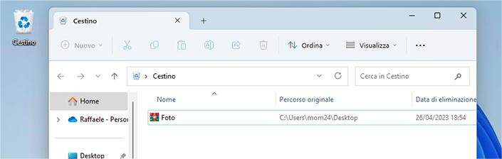 recuperare dal cestino