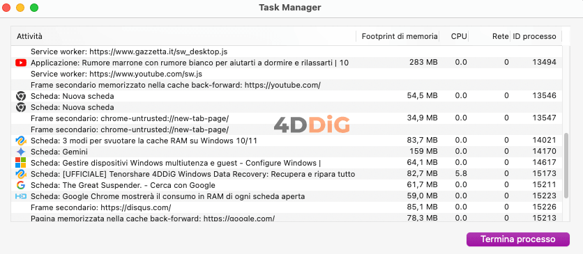 svuotare cache ram windows 10