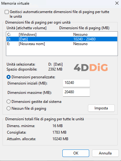 svuotare cache ram windows 10