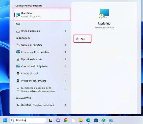 Ripristino” di Windows