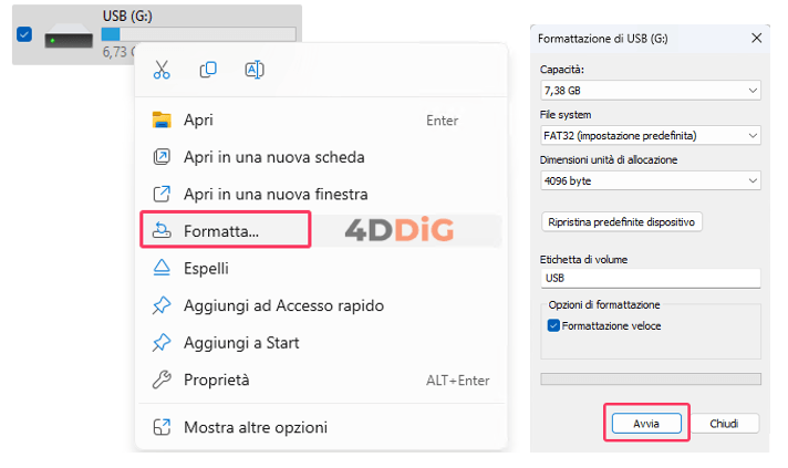 riparazione pen drive