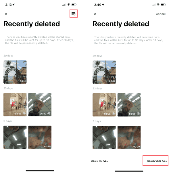come recuperare video insta 360