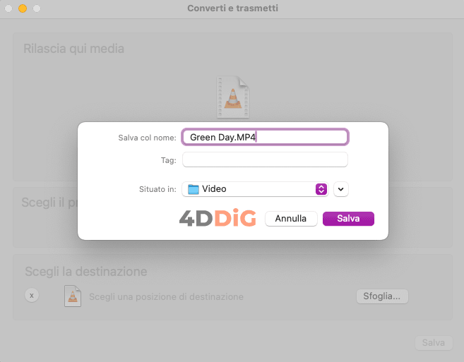 conversione da file video ASF a MP4