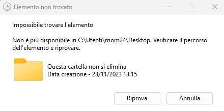 impossibile trovare l elemento non e piu disponibile 2