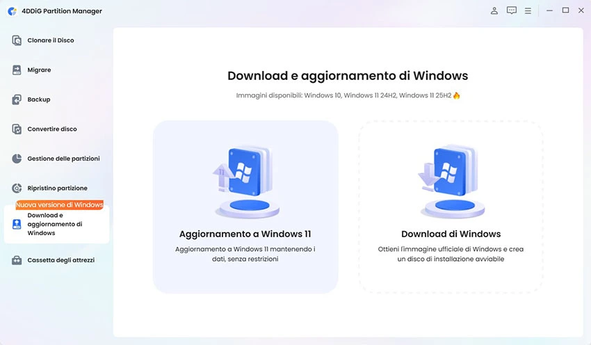 scegli l'aggiornamento a Windows 11