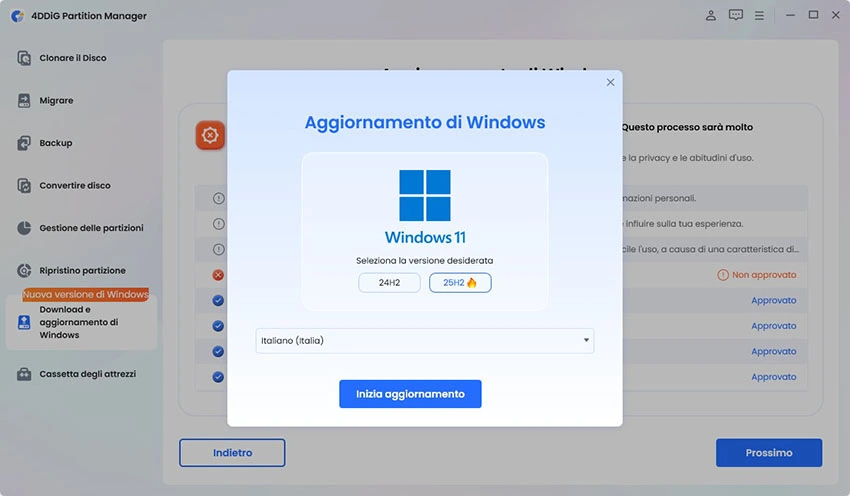 seleziona la versione di Windows 11