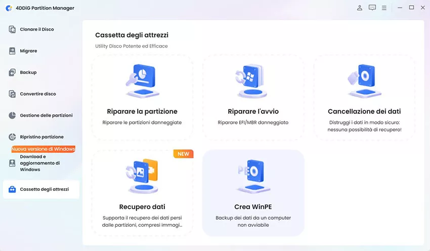creare un supporto di avvio winpe