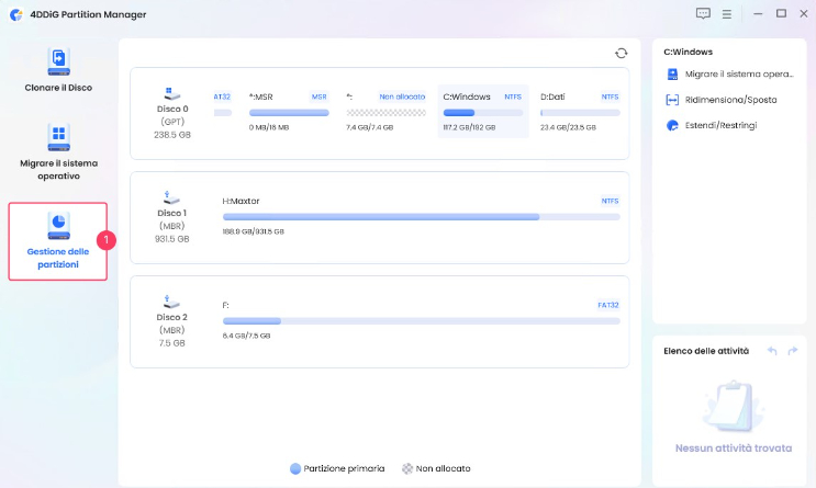 Formatta la chiavetta USB con 4DDiG Partition Manager