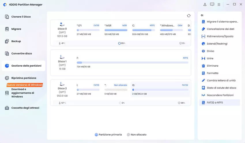 seleziona converti FAT32 in NTFS