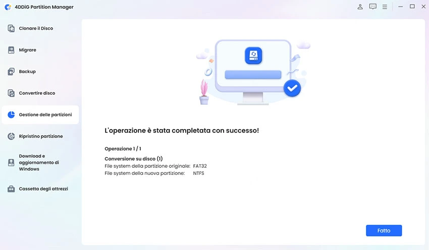 Convertire correttamente FAT32 in NTFS