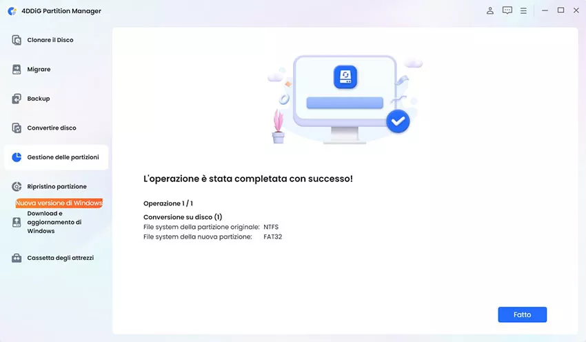 Convertire NTFS in FAT32 con successo
