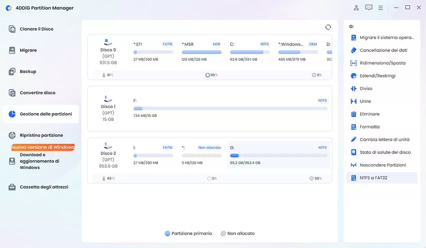 seleziona converti NTFS in FAT32