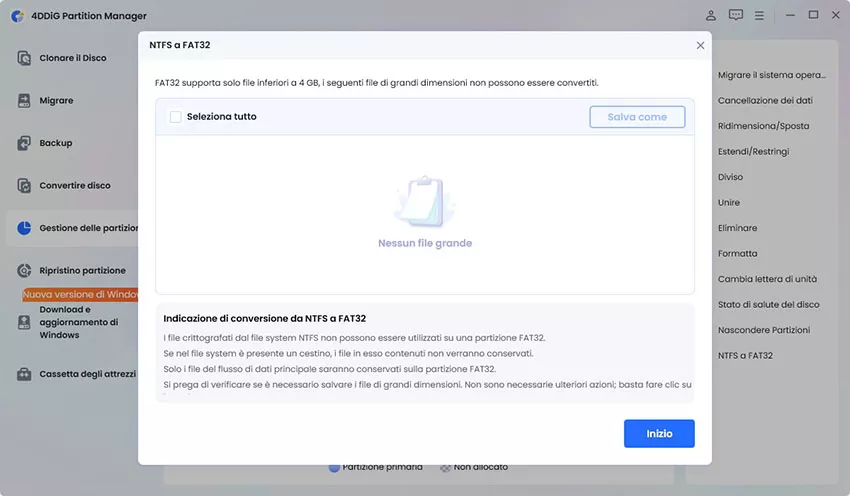 salvare file di grandi dimensioni sul computer