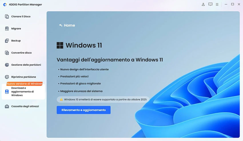 rileva e verifica i requisiti di Windows 11