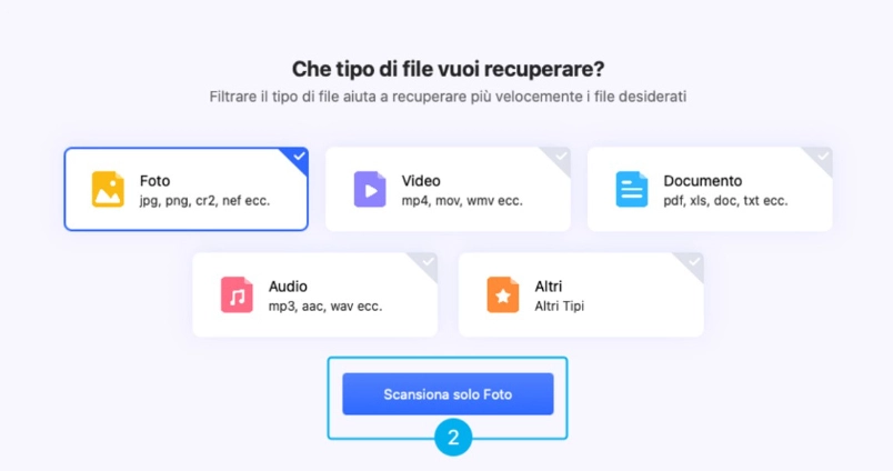 scansione del luogo prescelto