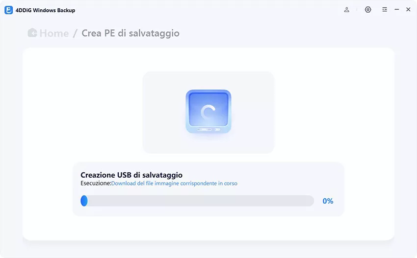 Creazione di una USB di ripristino