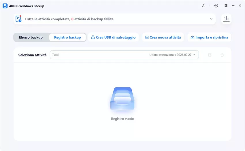 disco di backup completato con successo