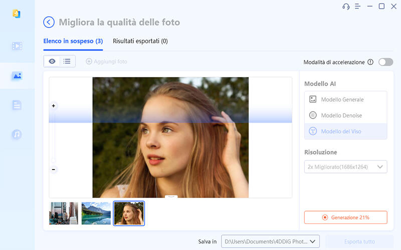 visualizzare in anteprima i risultati una volta completato il processo