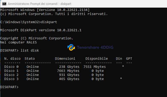 installato nella partizione 2