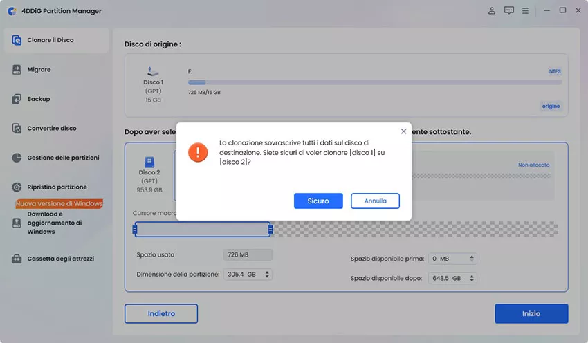 clicca sul pulsante Certo