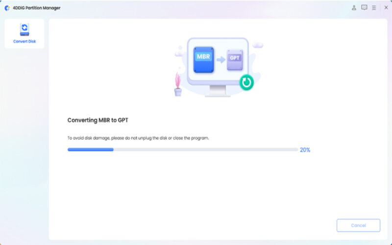 Attendi con pazienza il completamento della procedura