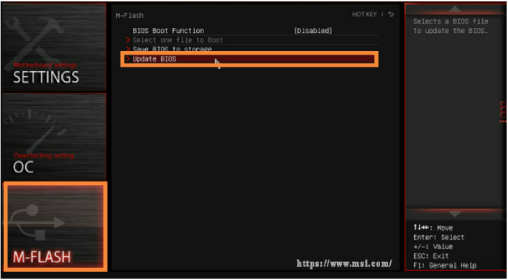 aggiorna il bios msi