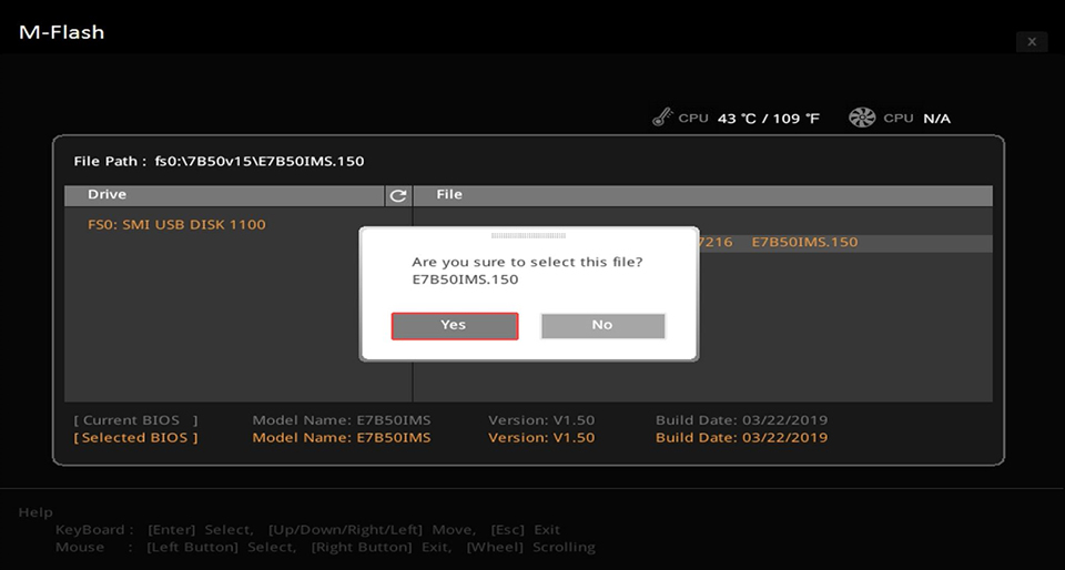 aggiorna il bios msi