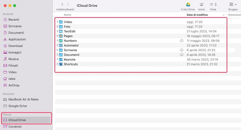  cartella con tutti i file sincronizzati
